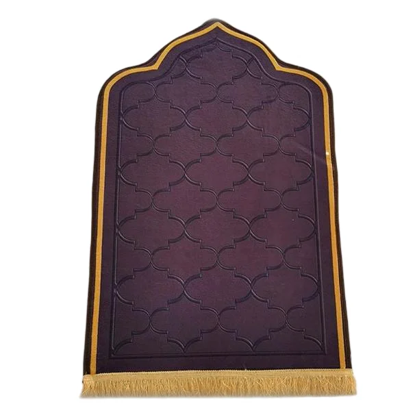 Purple foam padded prayer rug with orthopedic cushioning - Sakinah series